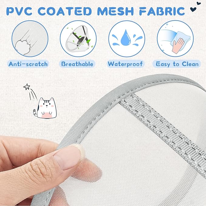Supet Cat Cone Collar Soft, Air Mesh Recovery Collar to Stop Licking, Breathable Neck Cone Alternative for Small Kitten, Lightweight Cat Head Cone Anti Scratch (L)