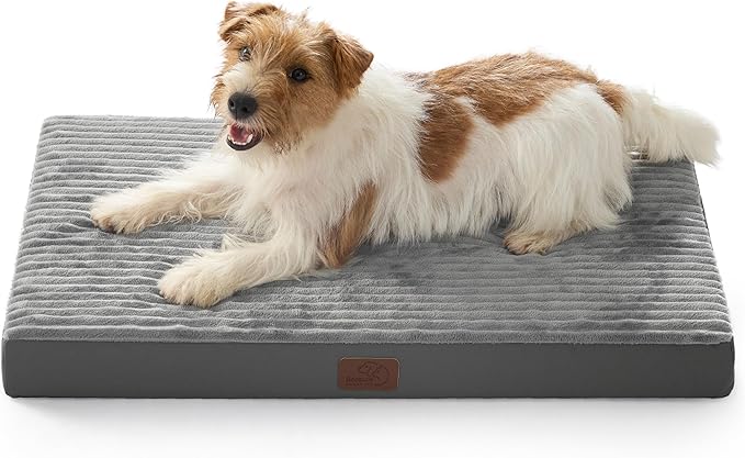 Bedsure Dog Bed Medium Size Dog - Orthopedic Pet Beds with Removable Machine Washable Cover, NOT Waterproof Egg Crate Foam Puppy Pad, Suitable for Pet Up to 35 lbs, 29"x18"