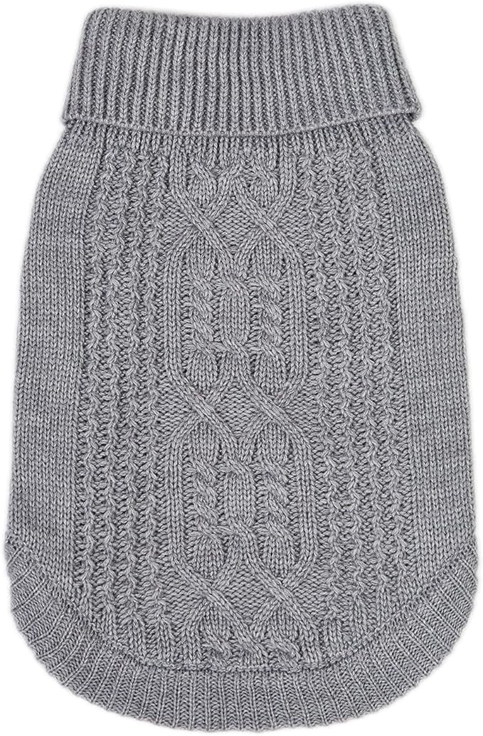 Stretchy Cat Sweater - 17 Colors & 6 Sizes | Snug Winter-Ready Knit for Boy/Girl Cats & Kittens(Grey, Medium)