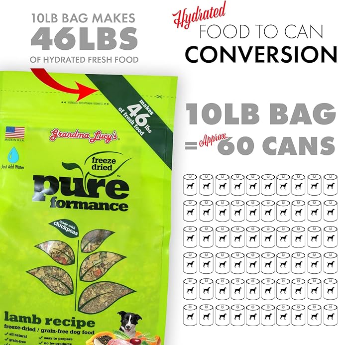 GRANDMA LUCY'S 844213 Pureformance Grain Free Lamb Food for Dogs, 3-Pound