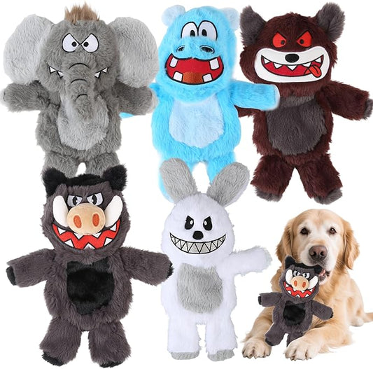 Bzonsmart Squeaky Dog Toys, 5 PCS Crinkle Dog Toy Plush, Dog Toys Value Pack for Small Medium and Large Dogs, Dog Chew Toys to Keep Them Busy