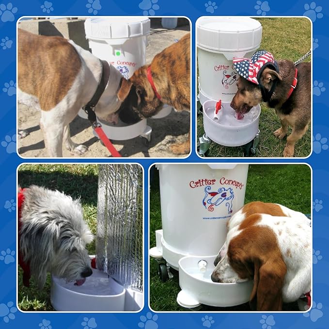 Pet Gravity Water Dispenser: 5 Gallon. for Dogs, Cats, Goats, Small Animals. Quiet, No BPA and Made in USA. Ideal Dog Bowl Large Breed. Best Automatic Waterer.