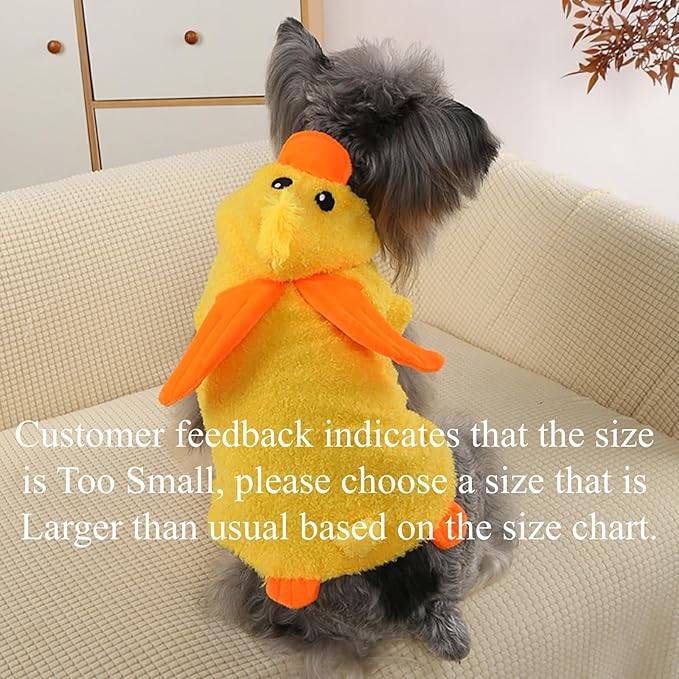 Pet Costume for Small Dogs Cats,Halloween Hoodies Winter Puppy Coat Outfits Funny Pajamas Clothes for Christmas Party,Duck L