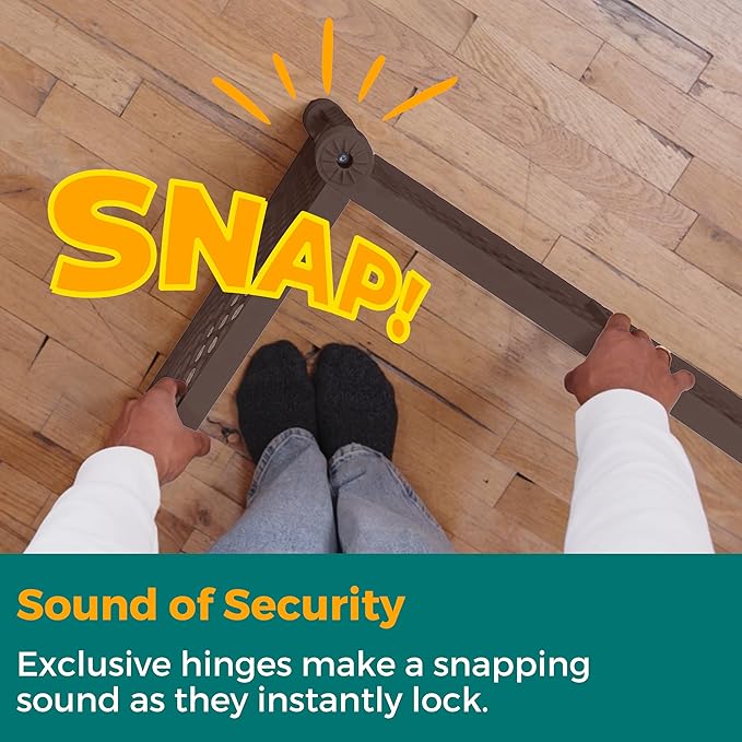 MyPet 8-Panel Petyard Passage: 6.5 ft. Wide 26 in. Tall Brown Freestanding Customizable Folding Pet Enclosure with Lockable Pet Door; Indoor/Outdoor Puppy Playpen Made in USA