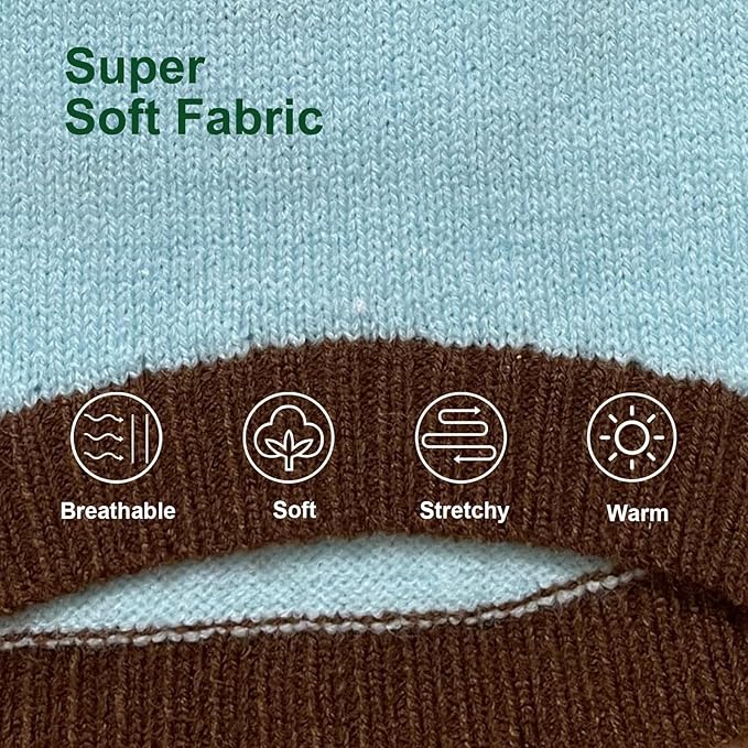 FluffgineerFall/Winter Dog & Cat Sweater - Cozy Knit Pullover for Small Pets, Light Blue with Red Apple Print, Warm & Breathable for Indoors/Outdoors, Anti-Shedding, Soft Yarn (XS/S/M/L/XL) (Medium)