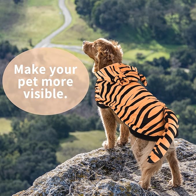 NACOCO Halloween Dog Tiger Costume-Pet Cosplay Clothes Cat Coat Hoodie Outfits Warm Winter Apparel for Dog Small and Medium Cat(Orange, 3XL)