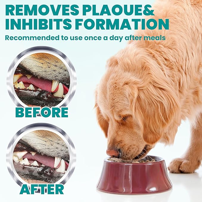 Dental Care Finger Wipes 120 Counts,Teeth Cleaning Finger Wipes for Dogs & Cats,Reduces Plaque & Supports Oral Freshness, Coconut Scent