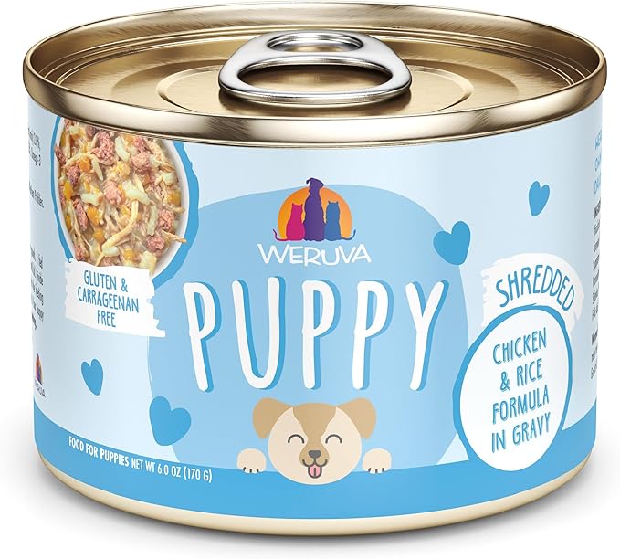 Weruva Puppy, Chicken and Rice Formula in Gravy, 6oz Can, Pack of 8