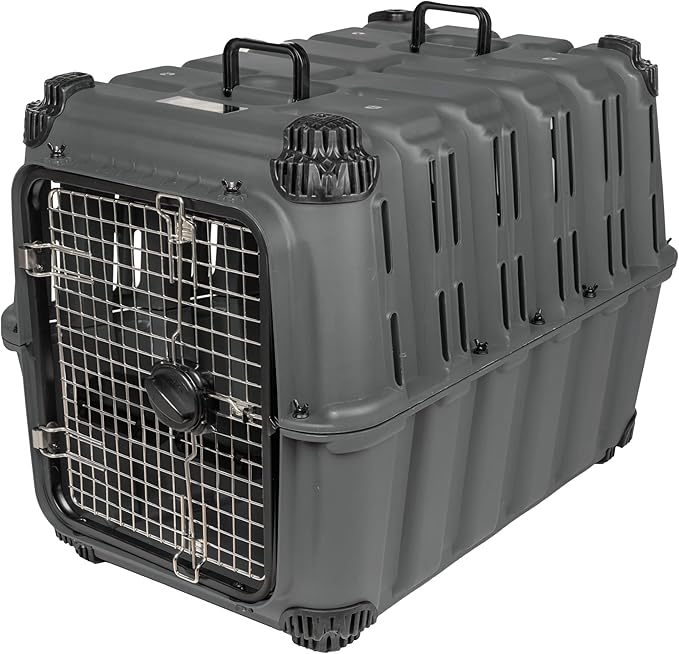 Mammoth Guardian Dog Kennel 36" Heavy Duty Travel & Outdoor Crate for Puppies, Small, Medium & Large Dogs, Secure 3 Bolt Lock, Adventure Ready for Hunting, Camping & Offroad – Gunmetal Gray