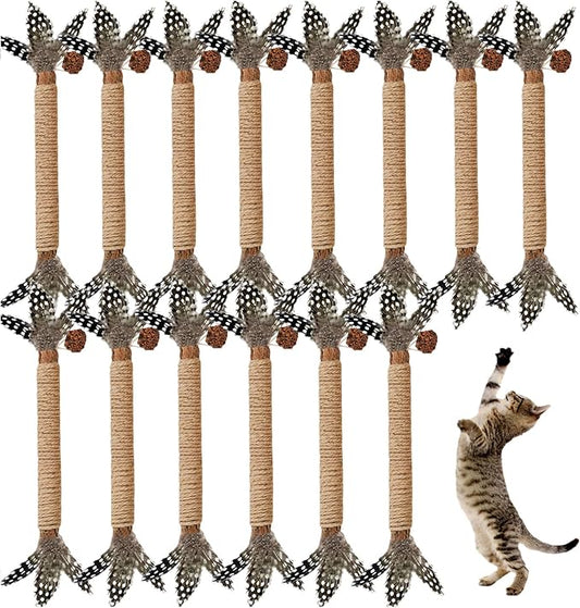 Cat Toys,14Pack Silvervine Cat Feather Toy Kitten Chew Stick Catnip Treat for Cleaning Teeth Indoor Kitty Teaser Wand Molar Snack Interactive Pet Rabbit Bunny Hamster Guinea Pig
