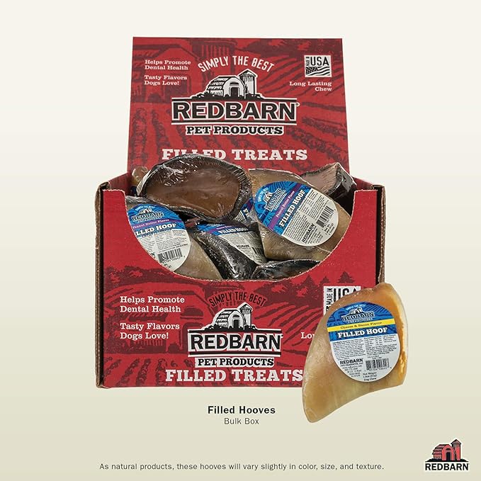Redbarn Pet Products Filled Hooves-Cheese n' Bacon for Dogs, Pack of 25