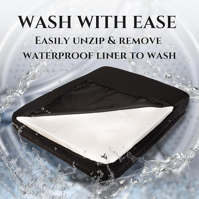 Luxury Boucle Fabric Orthopedic Large Dog Bed with Memory Foam | Breathable Comfort and Washable Dog Couch Bed with Waterproof Liner & Cover | Ideal Pet Beds for Big Dogs - Bone (45"x36x7)