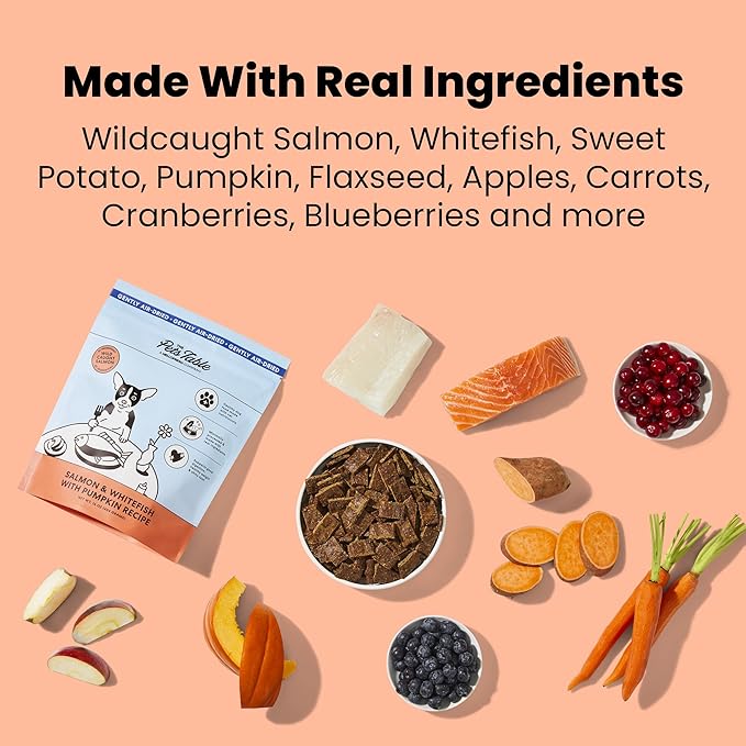 The Pets Table Salmon & Whitefish with Pumpkin Grain Free Air Dried Dog Food, 1 lb / 16 oz Bag