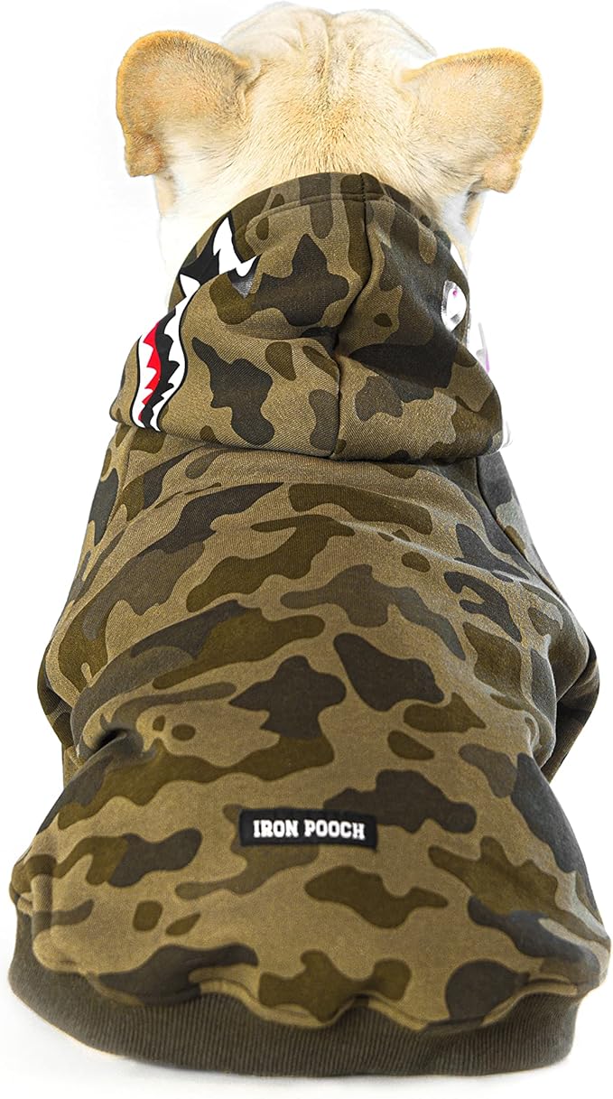 Camo Dog Hoodie Dog Clothes Extra Warm Fleece Lining Stretchy Fit for Small Medium Large Dogs (Camo, XXX-Large)