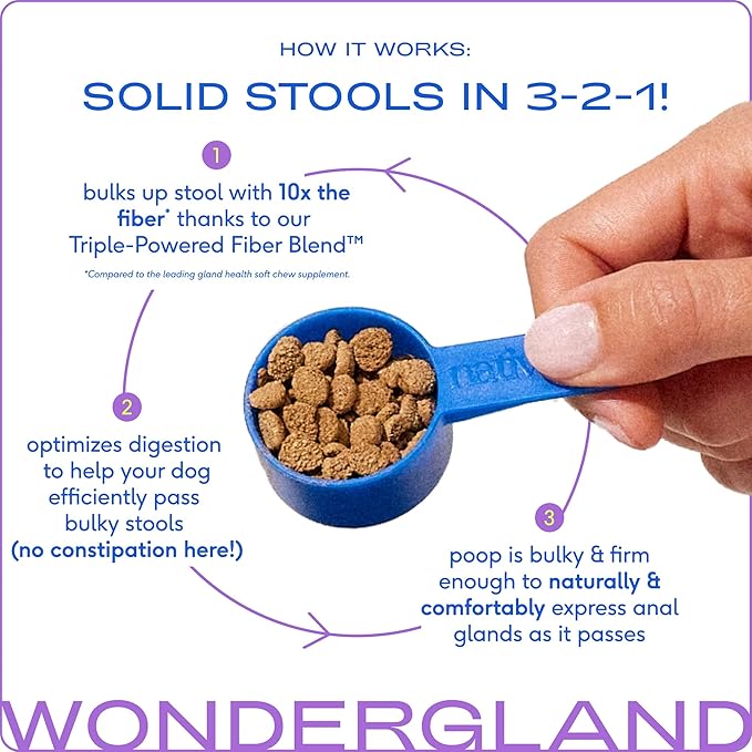 Native Pet WonderGland - Dog Anal Gland Treatment Using Fiber for Dogs - Prevents Scooting for Dogs Anal Gland Supplement Including Dog Gut Health Probiotics for Anal Gland Support - 60 Scoops