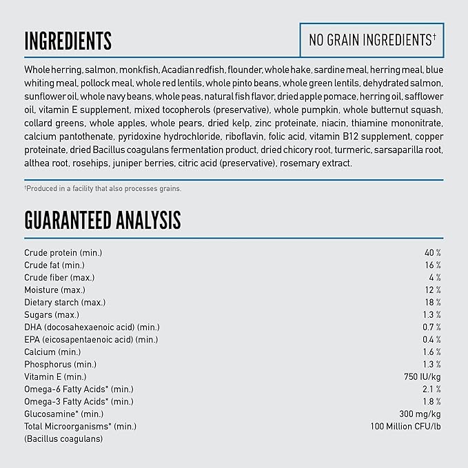 ORIJEN Grain Free Poultry Free High Protein Dry Dog Food Six Fish Recipe 23.5lb Bag