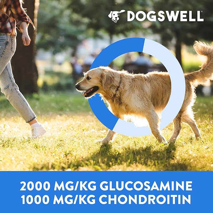 Dogswell Jerky Hip and Joint Dog Treats Grain Free Made in USA Only, Glucosamine and Chondroitin, 12 oz Chicken