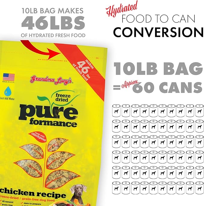 GRANDMA LUCY'S 844212 Pureformance Grain Free Chicken Food for Dogs, 10-Pound