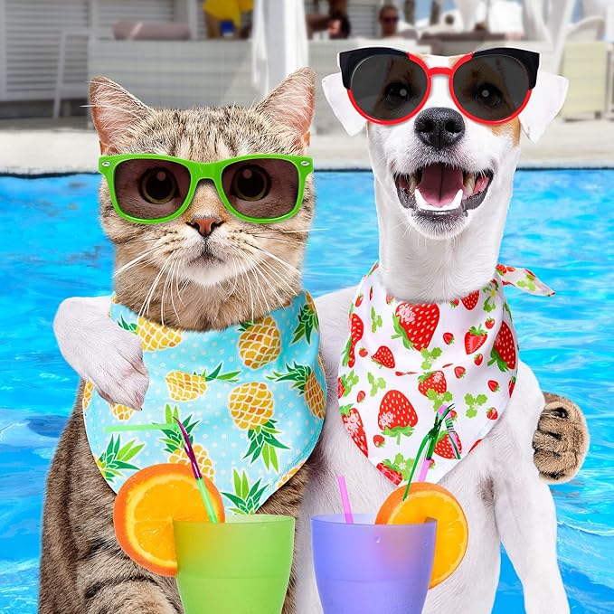 Amylove 120 Pcs Halloween Dog Bandanas Bulk Thanksgiving Day Holiday Triangle Dog Pack Puppy Kerchief Bandana Adjustable Pet Scarf for Pet Cat Costume Accessories Decor(Flower)