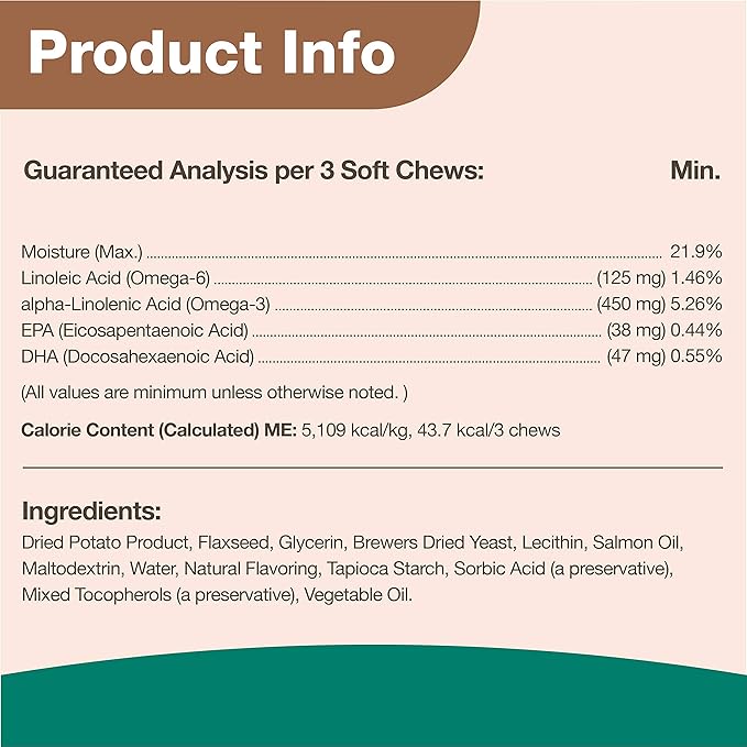 NaturVet – Omega-Gold Plus Salmon Oil | Supports Healthy Skin & Glossy Coat | Enhanced with DHA, EPA, Omega-3 & Omega-6 | for Dogs & Cats | 180 Soft Chews