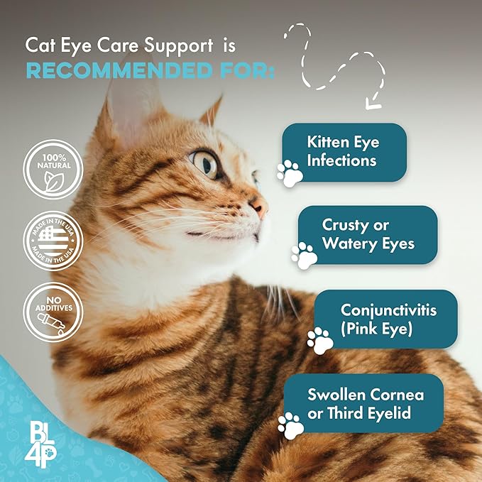 Cat Eye Infection & Vision Care Support, Holistic Vision Support for Cats & Kittens, Soothes Eye Infections, Conjunctivitis, Swelling, and Discharge, Easy to Use, 400 Odorless, Tasteless Pills