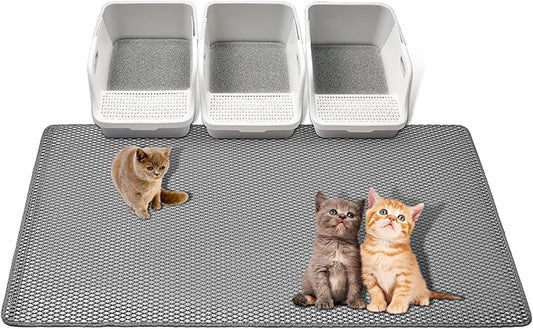 Cat Litter Mats-Supper Large XXL 47''X 36'',2 Layer Litter Box Mat for indoor cats,Rug for Pet kitty,Litter Trapping Mats,Waterproof Urine Proof,Non-Slip