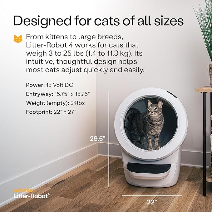 Litter-Robot 4 Supply Bundle by Whisker, White - Automatic, Self-Cleaning Cat Litter Box, WiFi Enabled, Includes Litter-Robot 4, 3 OdorTrap Refills, 10 Liners, 30 Cleaner Wipes, & 2 Carbon Filters