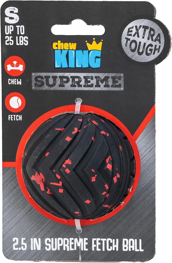 Chew King by Mammoth Supreme Dog Toy Collection, Small 2.5" Supreme Fetch Ball