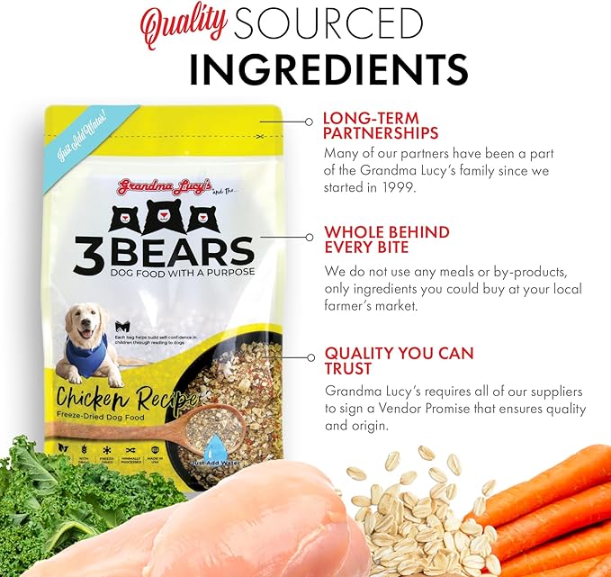 Grandma Lucy's 3 Bears Chicken Dog Food - 8lb