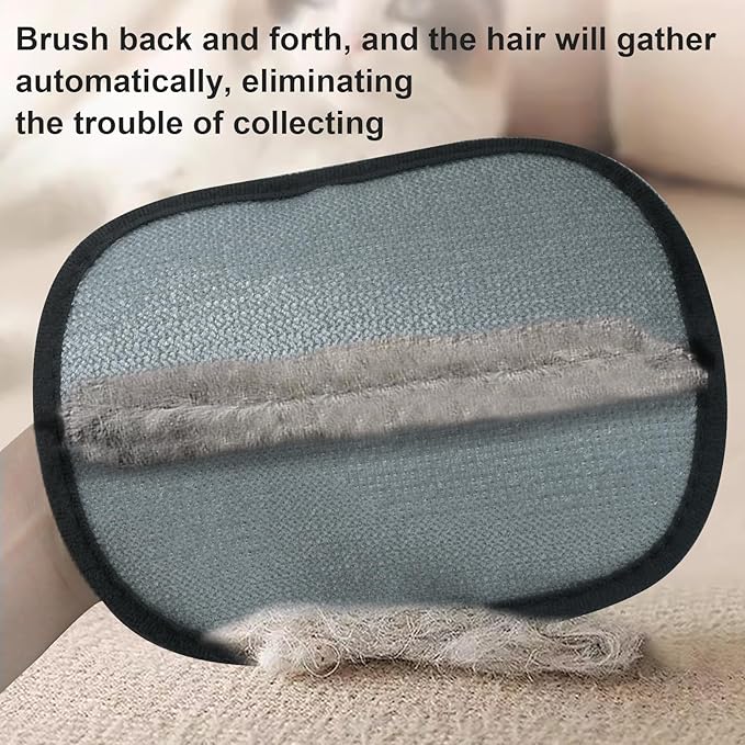 Pet Hair Removal Glove, 2-Pack, Reusable Grooming Brush for Cats & Dogs, Electrostatic Hair Remover for Furniture, Carpet, Car