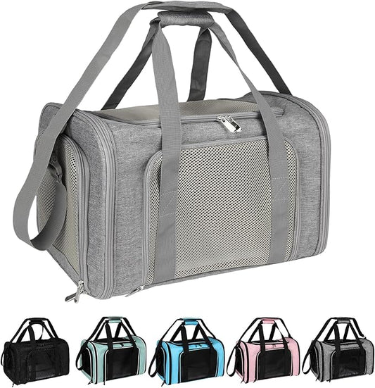 Top tasta Dog Cat Carrier Pet Carriers for Small Medium Large Cats Dogs Carrier Soft Sided Small Puppy Dog Carrier Portable Foldable Airline Approved Dog Cat Travel Carrier Grey Medium