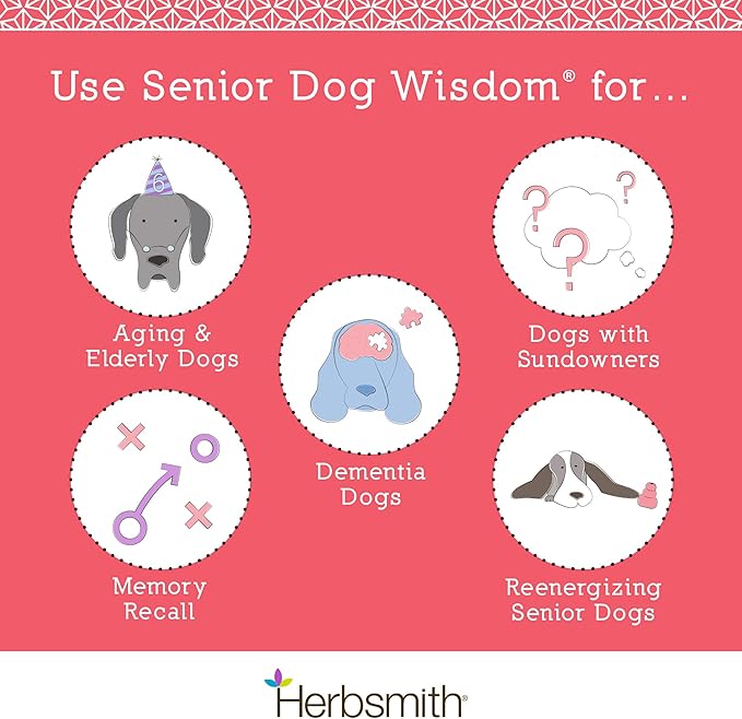Herbsmith Senior Dog Wisdom – Dog Dementia Supplement – DHA for Senior Dog Brain Health - Senior Supplement for Dogs- 150g