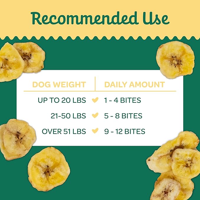 Wholesome Pride Banana Bites Dog Treats, 2 Ingredients – Bananas & Coconut Oil, Grain-Free, 16oz