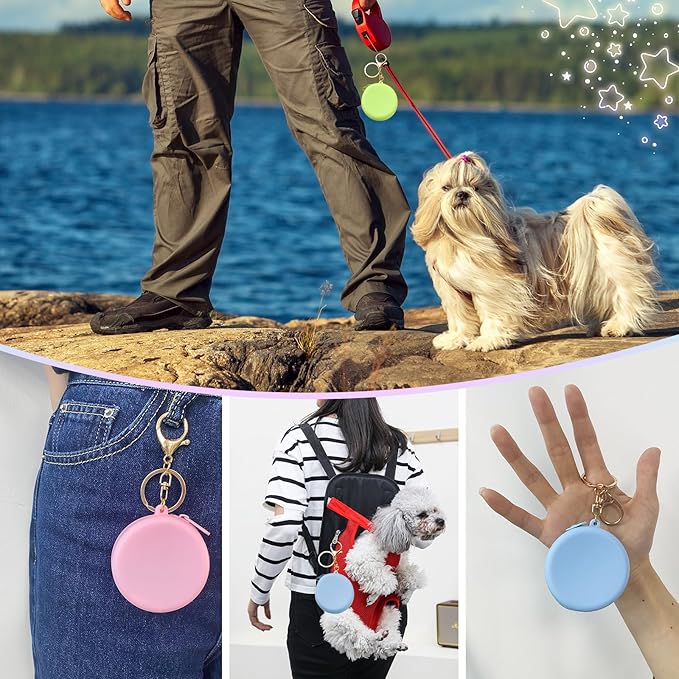 4PCS Silicone Dog Treat Pouch Small Bag, Pocket-Sized Pet Training Treat Bag,Zipper Design,Unscented, Reusable, Travel Walking Bag, Portable Training Bag