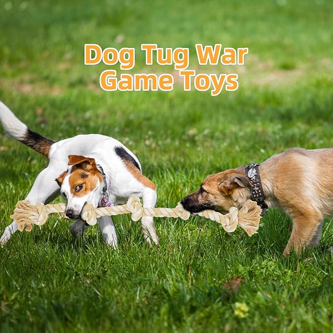 Bmag Dog Toys for Aggressive Chewers, Tough Rope Chew Toys for Medium Large Dogs,Heavy Duty Tough Dog Tug of War Toy with 5 Knots for Teeth Cleaning