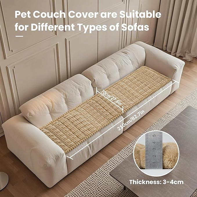 Dog Couch Cover Protector, Non-Slip Couch Covers for Dogs, Durable Pet Couch Covers for Sofa, Fuzzy Dog Blanket for Couch Bed Furniture Sofa, Washable & Pet Friendly