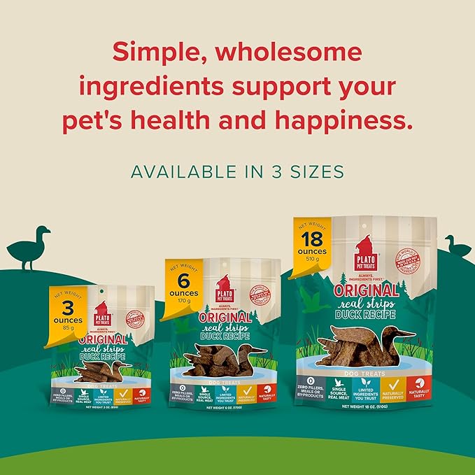 PLATO Original Real Strips Duck 18oz, Natural (850002221541)