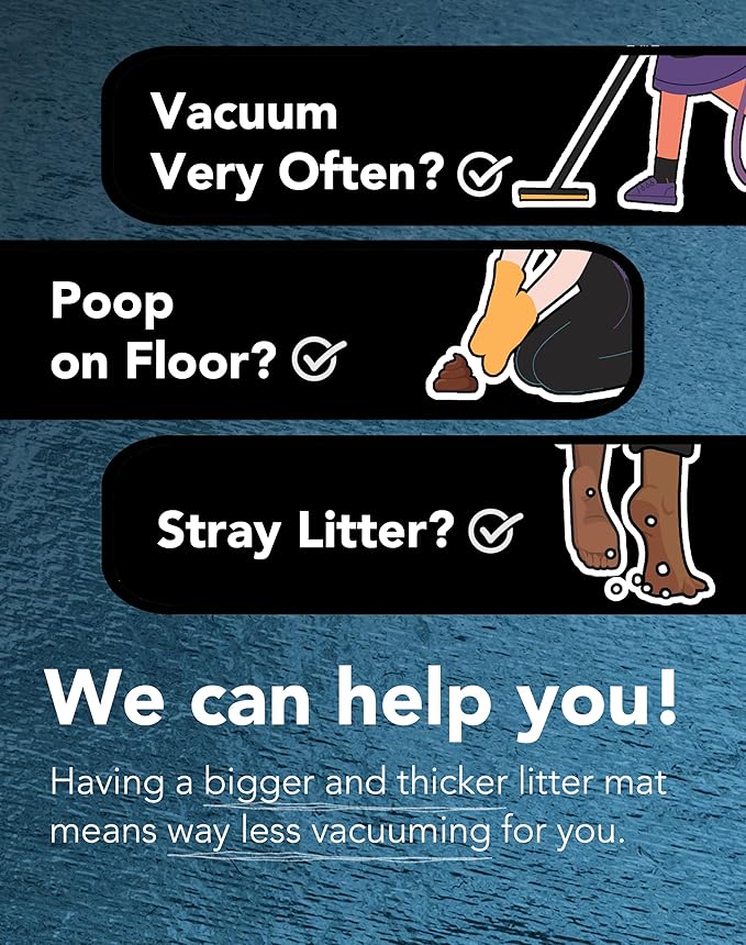 Lukamoo® Cute Cat Litter Mat (30‘’x20’’), Large/L, for Kitty Litter & Cute Cat Litter Box, Litter Trapping Mat (Large (30'' x 20''), Cassette)