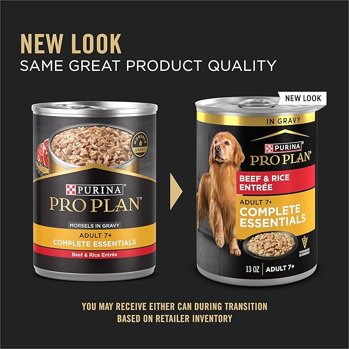 Purina Pro Plan Adult 7 Plus Beef and Rice Entree in Gravy Senior Wet Dog Food - (Pack of 12) 13 oz. Cans