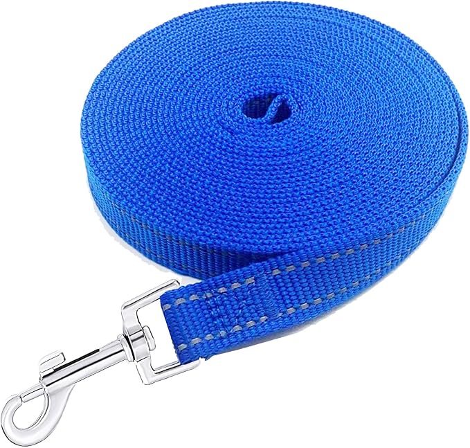 Nylon Training Dog Leash for Small Medium Dogs, 15ft 20ft 30ft 50ft 100ft Reflective Long Leash Dog/Puppy Lead for Obedience Recall Training, Camping