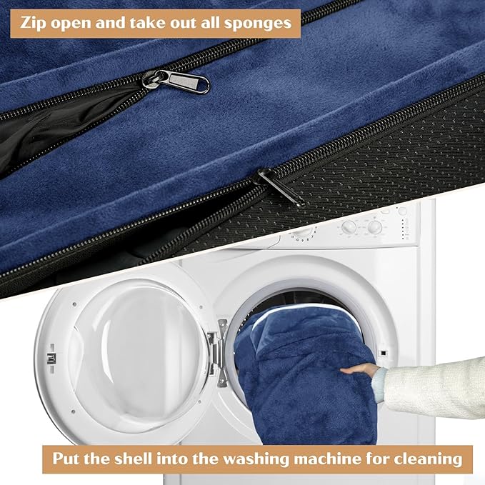 Comfort Expression Orthopedic Dog Bed for Large Dogs 38x25 Inch, Waterproof Supportive Egg Crate Foam Large Pet Bed with Removable Bolsters, Dog Couch with Washable Cover & Non-Slip Bottom, Navy Blue