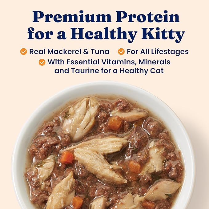 Solid Gold Wet Cat Food Shreds in Gravy - Canned Cat Food Made w/Real Tuna & Mackerel - Five Oceans Grain Free 16ct/6oz Can