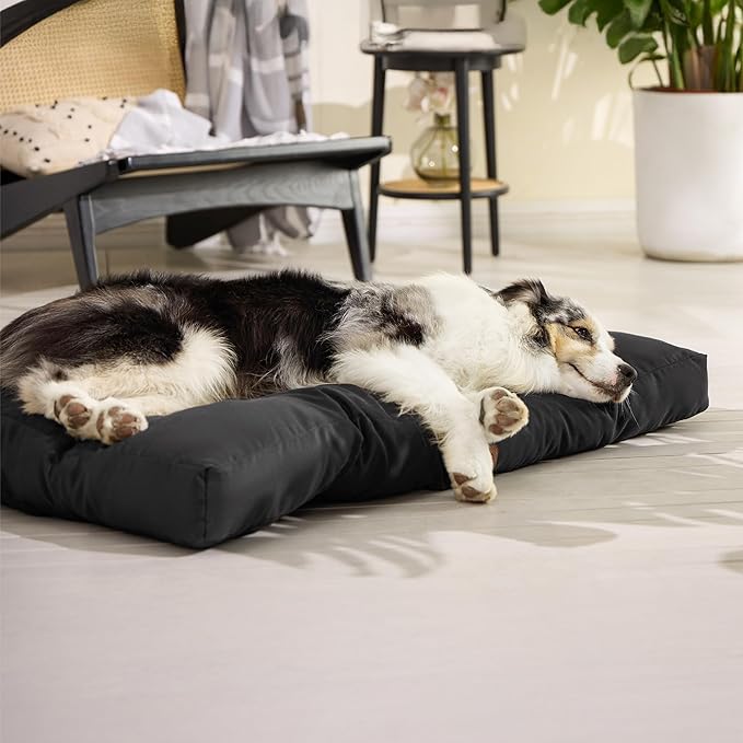 Bedsure Extra Large Dog Bed - Washable Giant Pet Bed Mattress with Oxford Fabric, Water Resistant Flat Pet Pillow Bed for XL Dog Crate, 44x35x4, Black