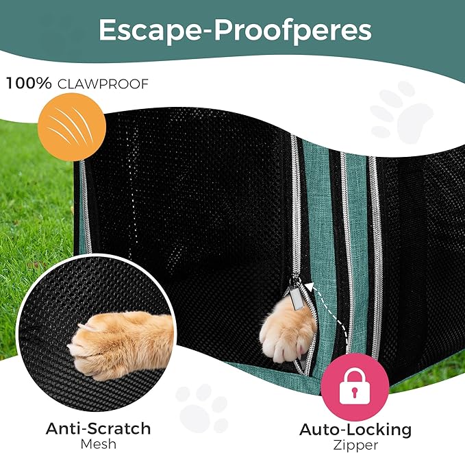 BAGLHER Pet Travel Carrier, Cat Carriers Dog Carrier for Small Medium Cats Dogs Puppies, Airline Approved Small Dog Carrier Soft Sided, Collapsible Puppy Carrier. Green