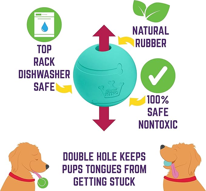 Chew King Fetch Balls Extremely Durable Natural Rubber Toy 2.5 inch, 8-pack (CM-0264-CS01)