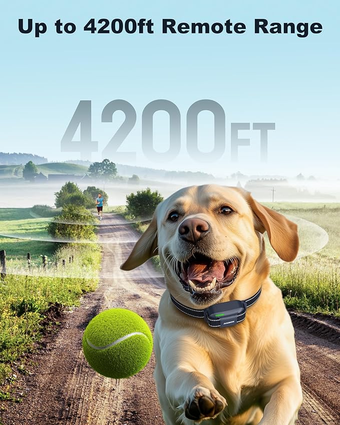 Jugbow Dog Shock Collar - 4200FT Dog Training Collar with Remote for 5-120lbs Small Medium Large Dogs, IPX8 Waterproof E Collar with 4 Training Modes, Security Lock, Rechargeable Shock Collar