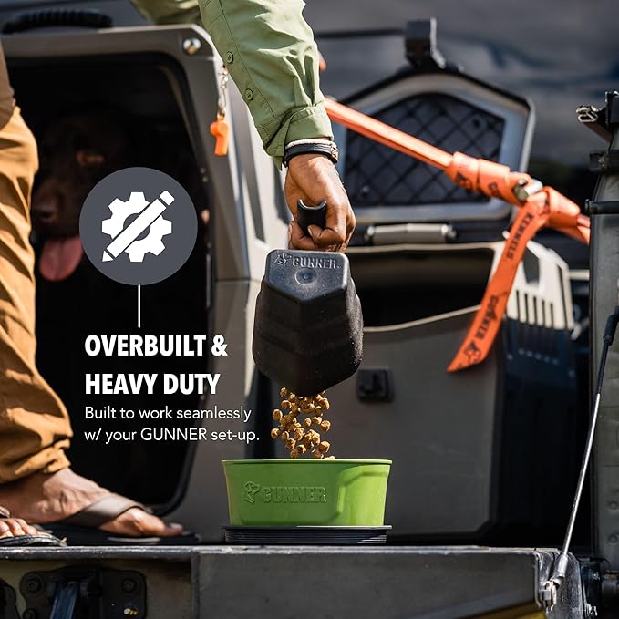 Dog Measuring Food Scoop, Ergonomic No-Slip Grip, 3 Cup Pour Scooper, Good for Scooping Ice & Animal Feeds, Heavy Duty Material, Measuring Cup Markers Inside for Perfect Proportion Every Scoop