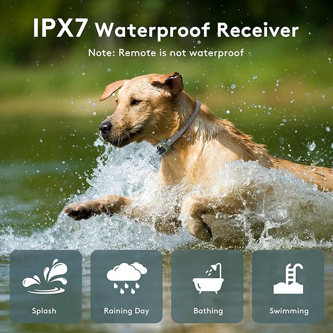 Wireless Dog Fence & Training Collar – Waterproof Electric Fence System with Remote, Pet Containment, Adjustable Range 33–1000ft, Safe Shock/Vibration/Beep Modes (Green)