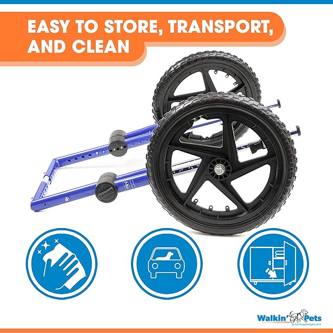 Walkin' Wheels Dog Wheelchair - for Large Dogs 70-180 Pounds - Veterinarian Approved - Dog Wheelchair for Back Legs