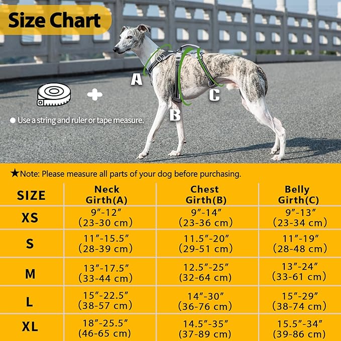 Huntboo Escape Proof Harness, No Slip Dog Harness Escape Proof, Fully Reflective Harness with Handle, Breathable, Durable, Adjustable Vest for Medium Dogs Walking and Training Gear (Black, M)